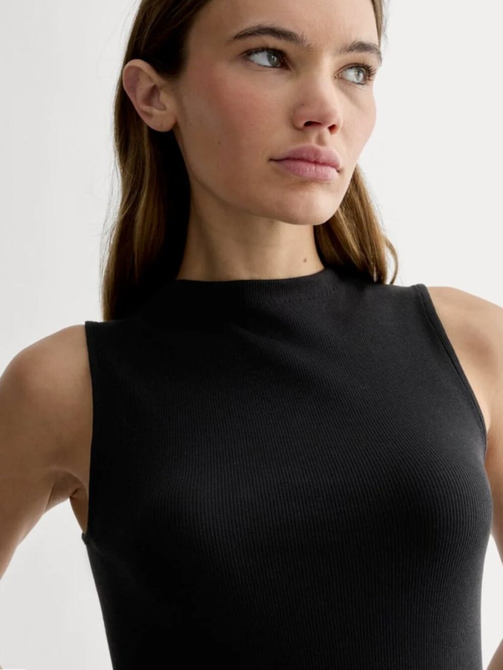Luxe Rib Funnel-Neck Tank - Picture 2 of 7